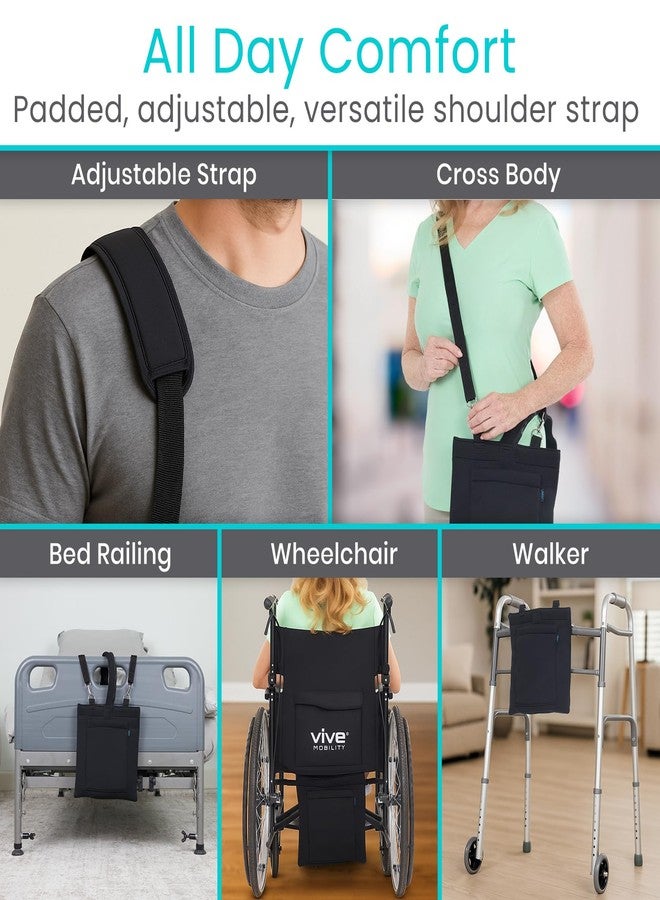 Vive Urinary Drainage Bag Holder – Discreet Foley Catheter & Drain Tube Cover – Nephrostomy Bag Holder, Easy-Access Zipper, Adjustable Strap - Leakproof Catheter Supplies for Privacy, 2000mL (Black) - Image 5